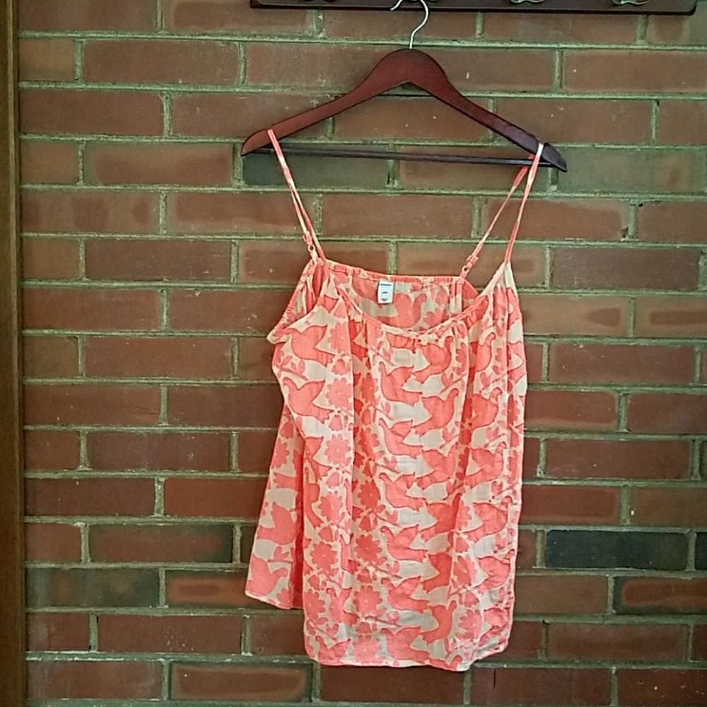 Old navy pink bird tank top, size L